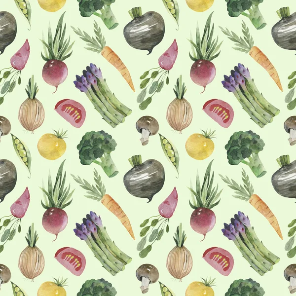 Acuarela pintada colección de verduras. Elementos de diseño de alimentos frescos dibujados a mano aislados sobre fondo blanco. Alimentos veganos y orgánicos . — Foto de Stock