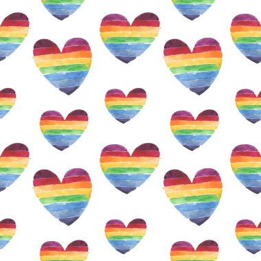 Koyu gri arka planda Lgbt gökkuşağı bayrağıyla renklendirilmiş kusursuz bir kalp işareti. resimleme.