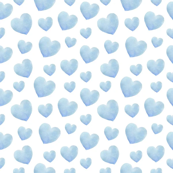 Watercolor seamless pattern with colorful hearts. Valentines background abstract illustration. — 스톡 사진