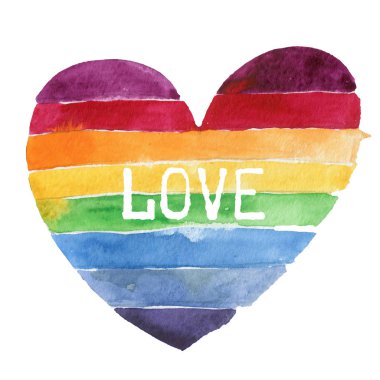 gökkuşağı renklerinde kalp, suluboya biseksüel, gün, turuncu, sarı, yeşil, bayrak, mavi, lgbt, gurur, topluluk, mor, grafik, izole edilmiş cinsellik, özgürlük, parlak