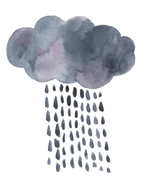 Yellow rainy cloud. Scandinavian poster for children's room decor — 스톡 사진