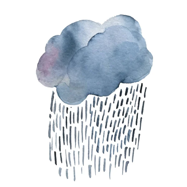 Cute cloud cartoon illustration with smiling happy cloud and rain of stars. — Stock Photo, Image