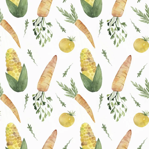 Pola mulus dengan sayuran berwarna. ilustrasi untuk desain Anda — Stok Foto