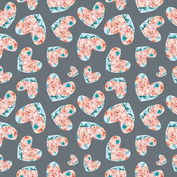 Heart pattern, seamless background. shape, element, romantic, romance, cute, pink, happy, style, textile — 스톡 사진