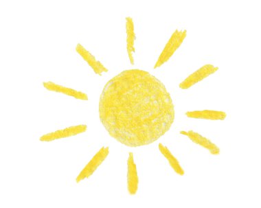 Yellow sun cute hand drawn illustration background