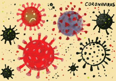 Coronavirus 2019 ncov hücreleri. Çin 'in yeni virüs salgını Wuhan Çin' de bulundu..