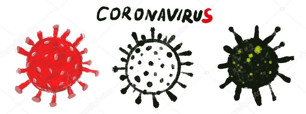 Coronavirus 2019-nCov cells. Chinese new Virus outbreak found in Wuhan China.