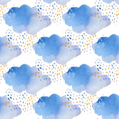 Güzel el çizimi, bulutlu, pürüzsüz desen. Komik bir geçmiş. resimleme