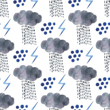 Güzel el çizimi, bulutlu, pürüzsüz desen. Komik bir geçmiş. resimleme