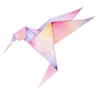 Bir Origami canlı renkli sinekkuşu. dosya kullanılabilir.