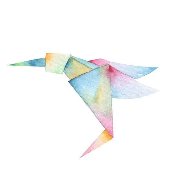 Een Origami levendige kleuren kolibrie. Bestand beschikbaar. — Stockfoto
