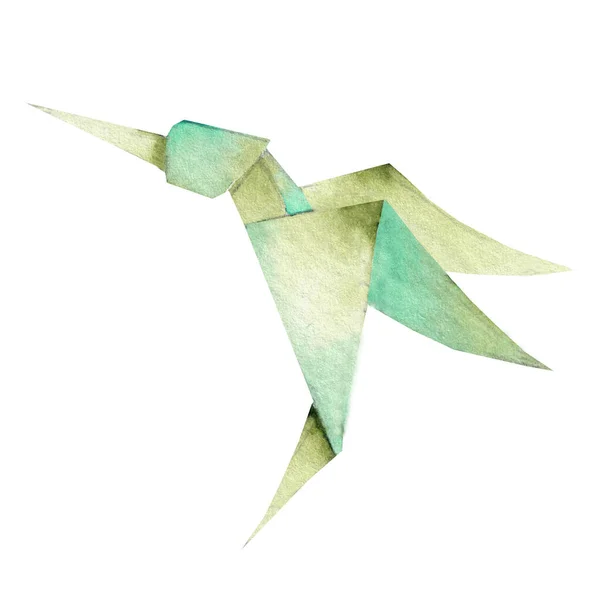 One Origami vibrant colors hummingbird. file available. — Stock Photo, Image