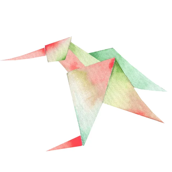 Origami pájaro de papel. illust. Forma poligonal. Arte de doblar papel. Grúa de origami de Japón, paloma. Flying bird on abstract background.Historia del origami.Figuras de papel en vuelo . — Foto de Stock
