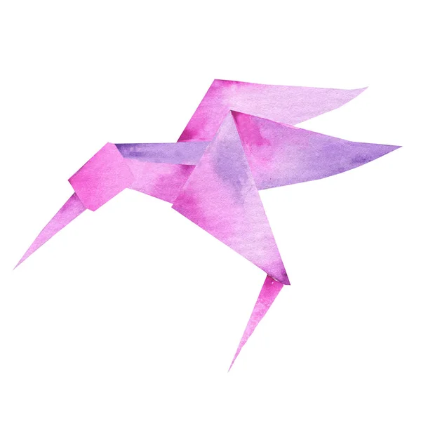 Origami pappersfågel. illustrationPolygonal form.Konst av papper vikning.Japan origami kran, duva. Flygande fågel på abstrakt bakgrund.Historia origami.Paper siffror under flygning. — Stockfoto