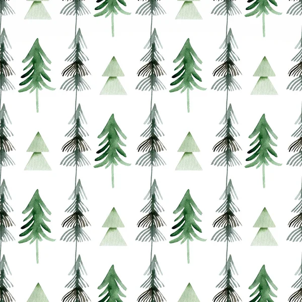 Abstract pine tree forest seamless pattern background — Stock Photo, Image