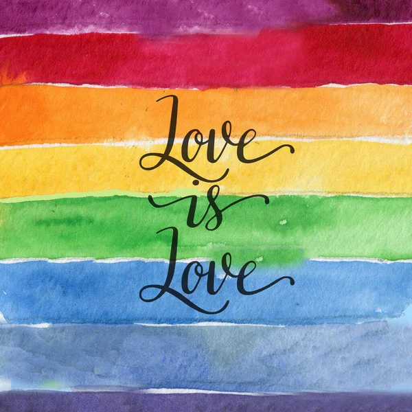 El amor es amor - Lema del orgullo LGBT contra la discriminación homosexual. —  Fotos de Stock