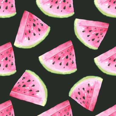 Suluboya Stili Suluboya Deseninde Kusursuz Karpuz Deseni