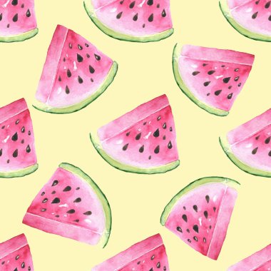 Suluboya Stili Suluboya Deseninde Kusursuz Karpuz Deseni