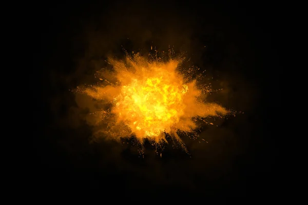 Яркий Взрыв Осколками Черном Фоне — стоковое фото