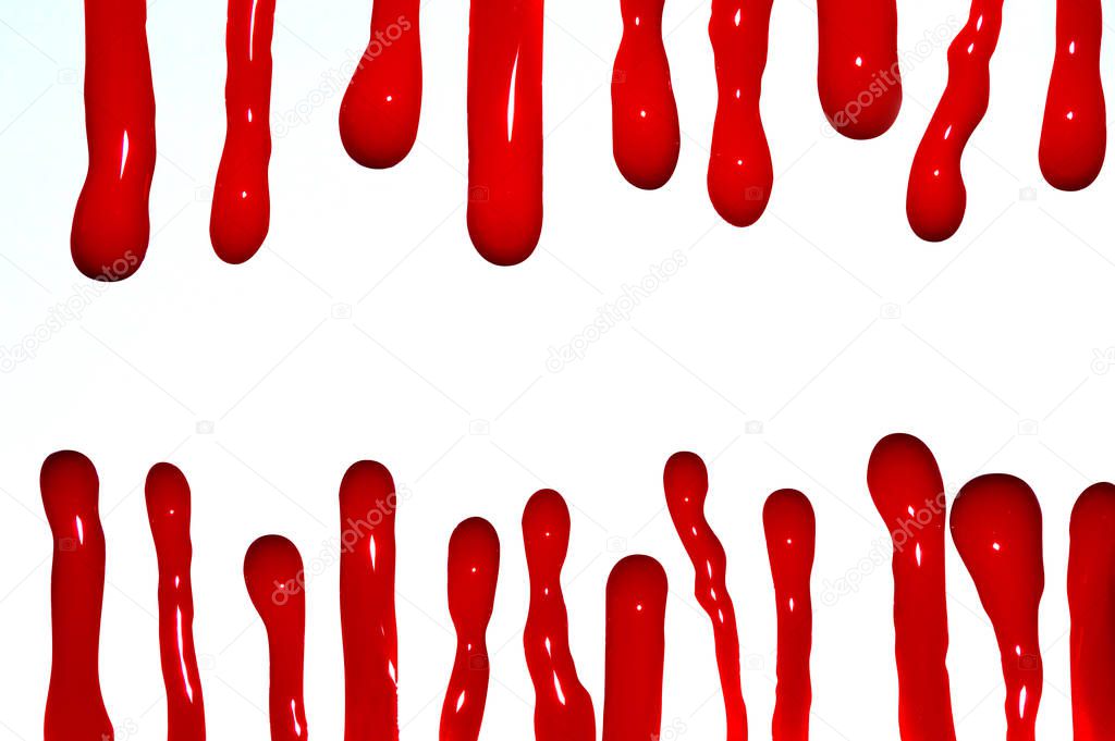 Red streaks of blood on a white background