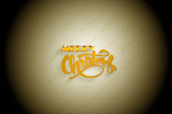 Inscription Merry Christmas Gold Letters White Background — Stock Photo, Image