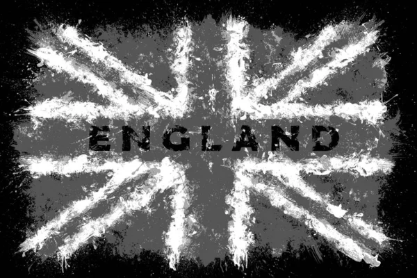 Bandera Del Reino Unido Pintada Con Efecto Pincelada Blanco Negro —  Fotos de Stock