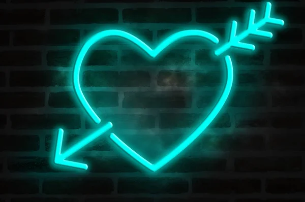 Neon Kalp Bir Tuğla Duvar — Stok fotoğraf
