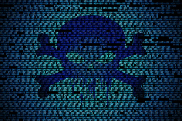 Skull Background Binary Code — Stock Photo, Image