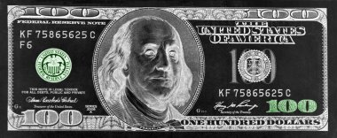 Banknote 100 Amerikan doları negatif.