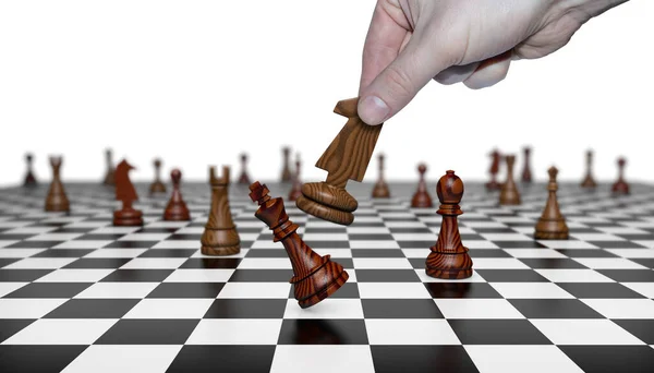 Εικονογράφηση Σκακιστικά Κομμάτια Μια Σκακιέρα Ματ Προς Βασιλιά — Φωτογραφία Αρχείου
