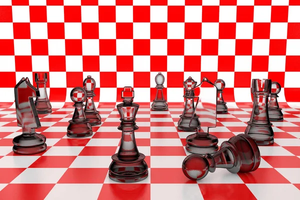 Black, white and red chess pieces wallpaper - 3D wallpapers - #53167