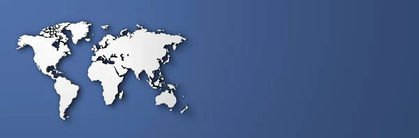テキストのための場所と青の背景に3Dイラスト世界地図 — ストック写真