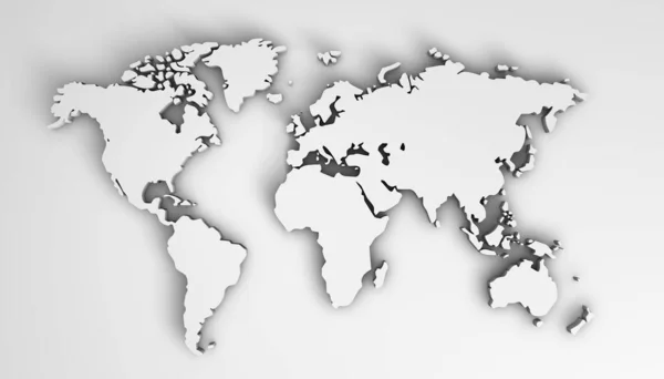 Ilustração Mapa Mundo Fundo Branco — Fotografia de Stock