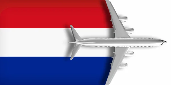 Прапорець Нідерландів Літаком Над Ним — стокове фото