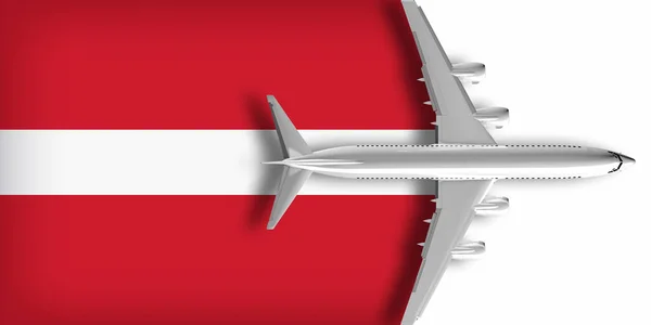 Прапор Латвії Літаком Над Ним — стокове фото