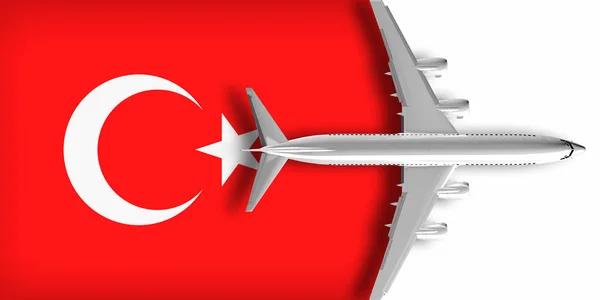 Прапор Туреччини Літаком Над Ним — стокове фото