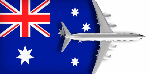 Drapeau Australie Avec Avion Dessus — Photo