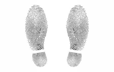 Ayakkabının tabanının parmak izi şeklinde izi var..