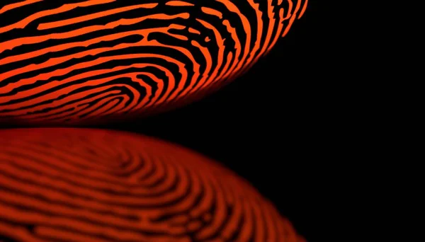 黒の背景に指紋の3Dイラスト — ストック写真