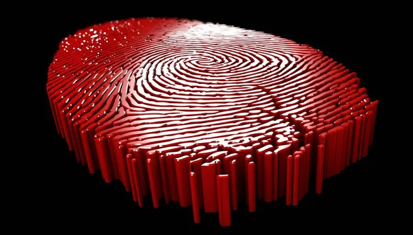 Иллюстрация Красный Отпечаток Пальца Черном Фоне — стоковое фото