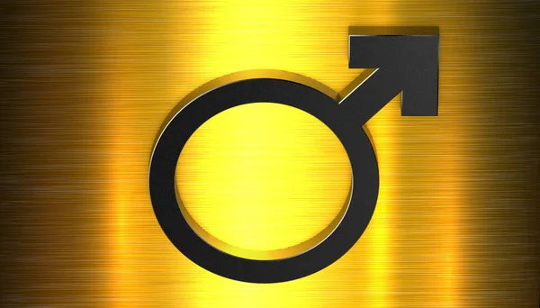 3D illustration of a gender symbol denoting a male body