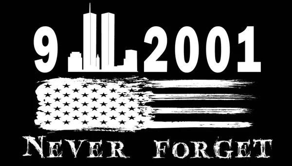 Εικονογράφηση Για Θέμα Της Patriot Day Την Επιγραφή Never Forget — Φωτογραφία Αρχείου
