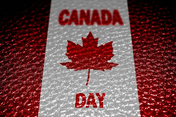 Γιορτή Στον Καναδά Φύλλα Σφενδάμου Και Εθνική Σημαία Του Καναδά — Φωτογραφία Αρχείου