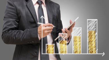 İşadamı el yazma grafik 