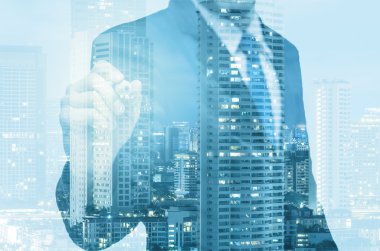 İşadamı çift pozlama