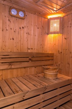 Ahşap sauna odası iç 