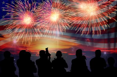 Güzel çok renkli havai fişek