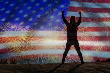 Güzel çok renkli havai fişek