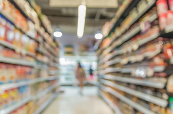 Supermercado borrão com bokeh — Fotografia de Stock