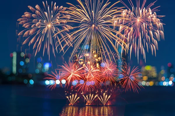 New years colorful fireworks — Stock fotografie